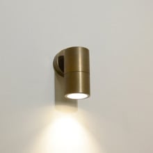 Lustro GU10 Brass Fixed Exterior Wall Washer Spotlight